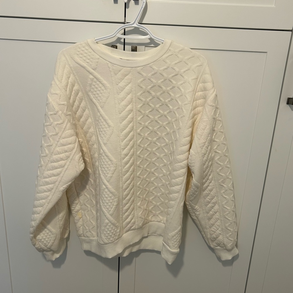 Zara cable knit appearance cream sweatshirt